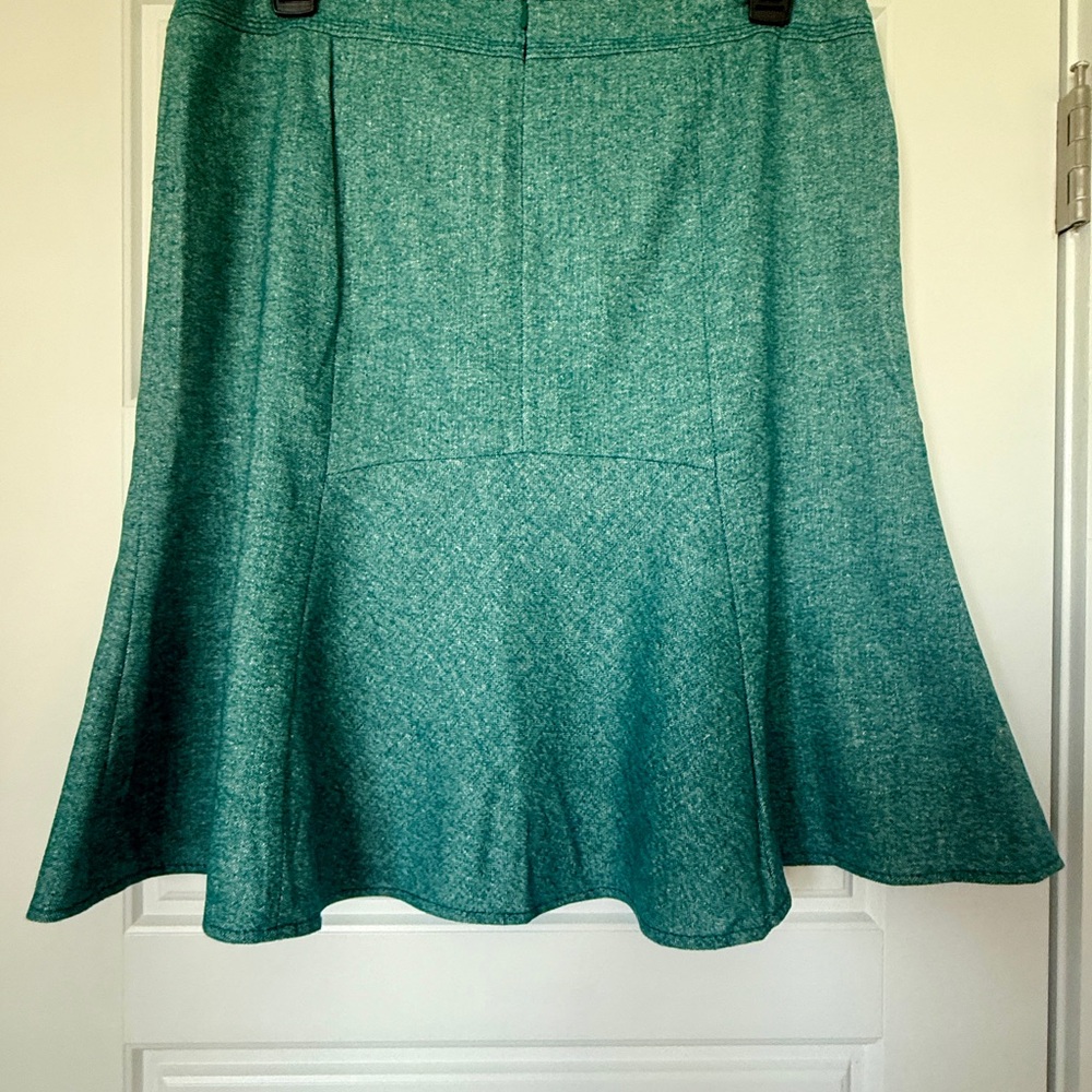 LOFT Teal Blue Green Tweed A-Line Skirt Women's Size 14 NWT - Picture 5 of 12
